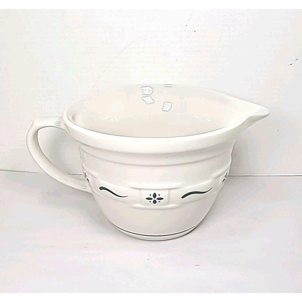 Longaberger Classic Green Woven Traditions Green 2 Qt Mixing Batter Bowl Pitcher